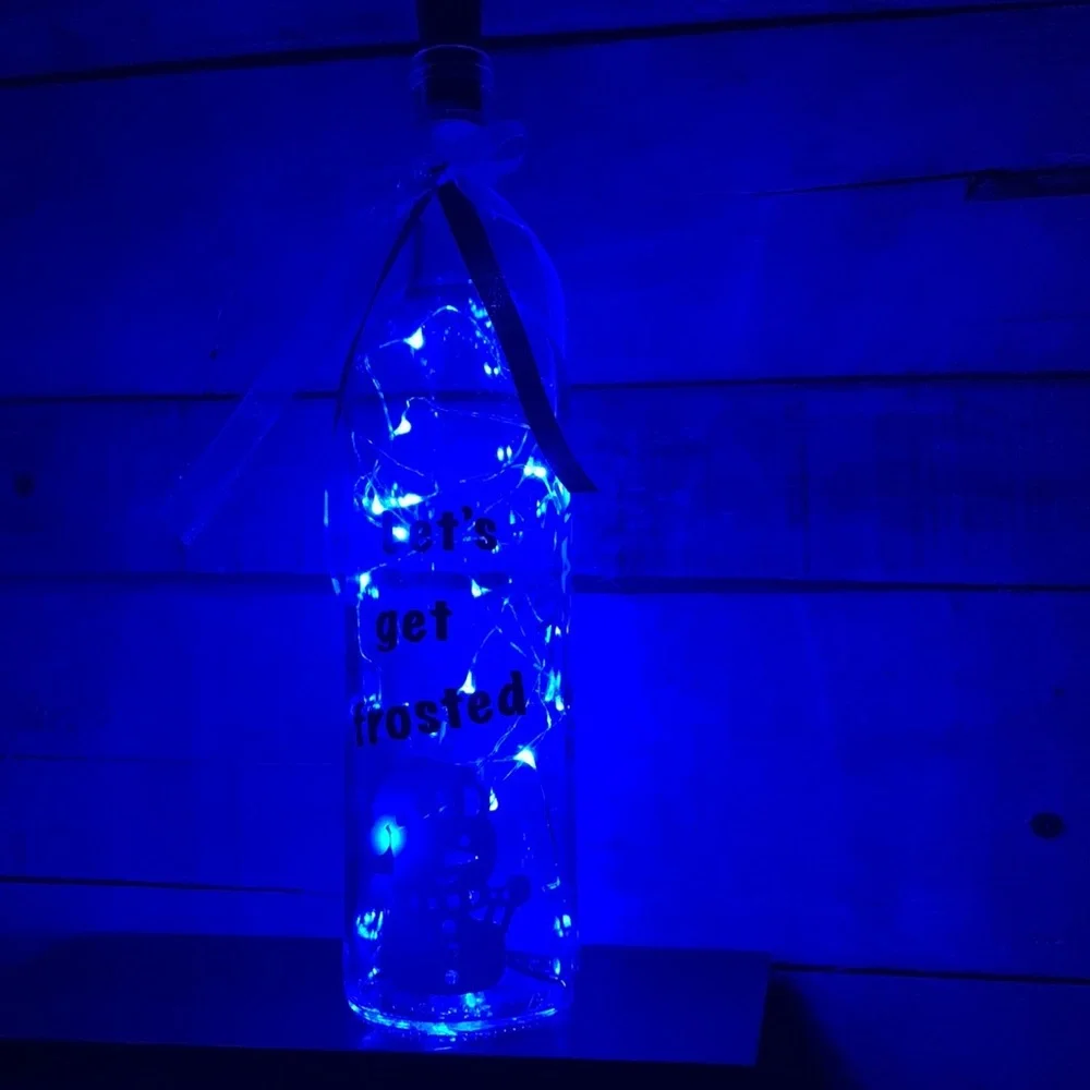 ‘Let’s Get Frosted’ Wine bottle lantern